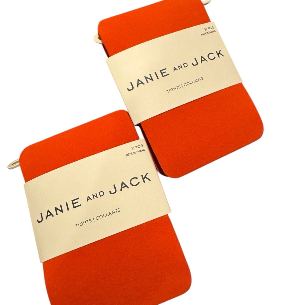 NWT Janie and Jack Bundle of 2 Semi Opaque Tights Fall Halloween Thanksgiving